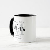 Mug Garçons d'honneur Masculin Personnalisé Nom Monogr (Devant gauche)