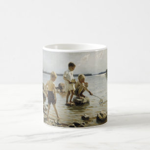 Mug Garçons jouant sur le rivage (par Albert Edelfeel)