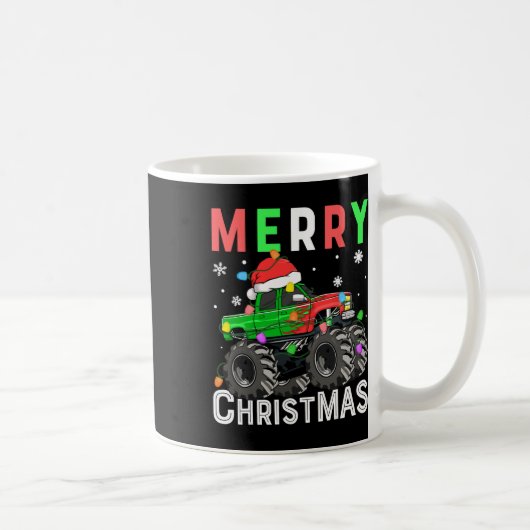 Mug Garçons Monster Camion Joyeux Noël Santa Hat Enfan (Droite)
