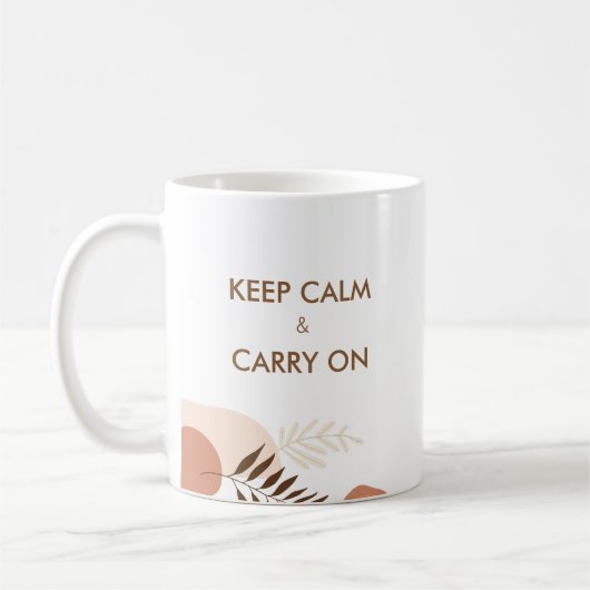 Mug Garde Calme & Continue Moderne Chic Personnalisé (Gauche)