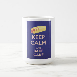Mug Garde Calme et Fais un Gâteau Affiche Vintage