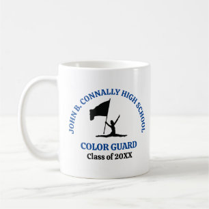 Mug Garde de couleur de lycée bleu personnalisée