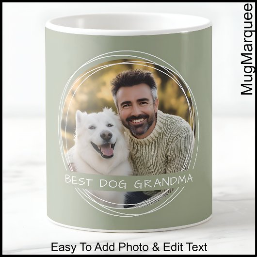 Mug Garde de Message Photo Modèle Grand-mère Vert C22