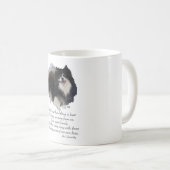 Mug Garde de Pomeranian noir (Devant droit)