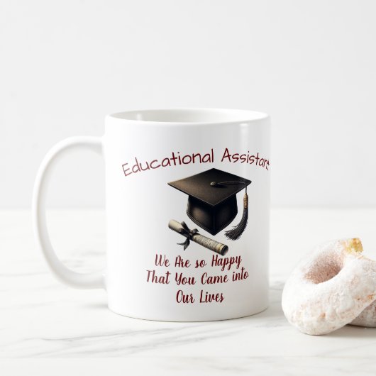 Mug Garde Éducation Assistante ''si Heureuse'' Personn (Avec donut)