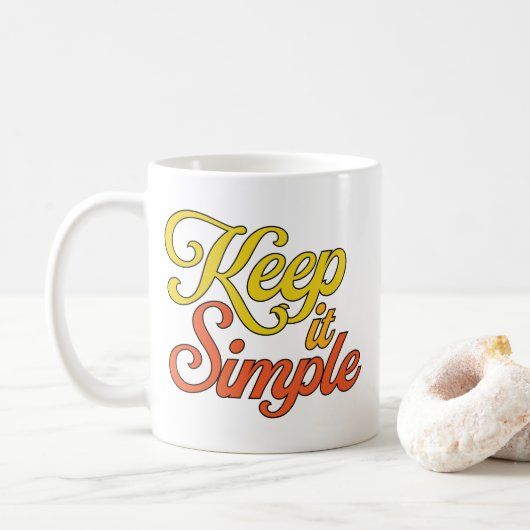 Mug Garde les Choses Simples (Jaune) (Avec donut)