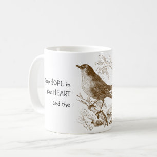 Mug Garde l'espoir dans ton cœur oiseau chantant