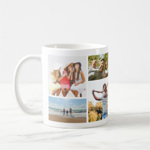 Mug Garde-mémoire élégant de collage de 8 photos