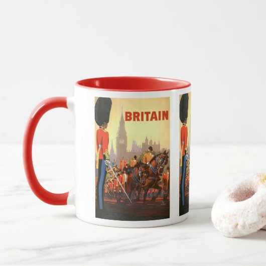Mug Garde royale britannique du roi vintage Grande-Bre (Avec donut)
