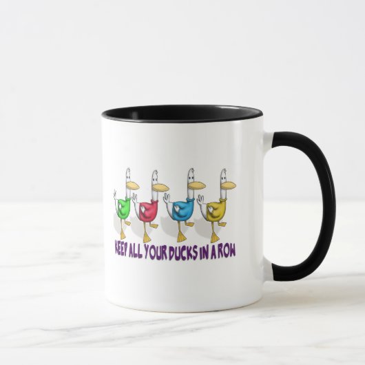 Mug garder tous ses canards en rangée (Droite)