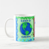 Mug Garder vert Sauver la Terre Environnement Art (Gauche)