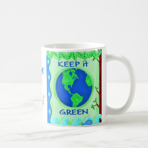 Mug Garder vert Sauver la Terre Environnement Art