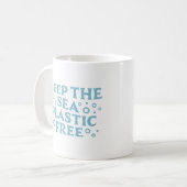 Mug Gardez la mer plastique sans pollution (Devant gauche)