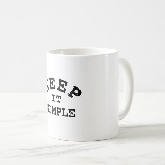 Mug Gardez-la simple typographie (Devant droit)