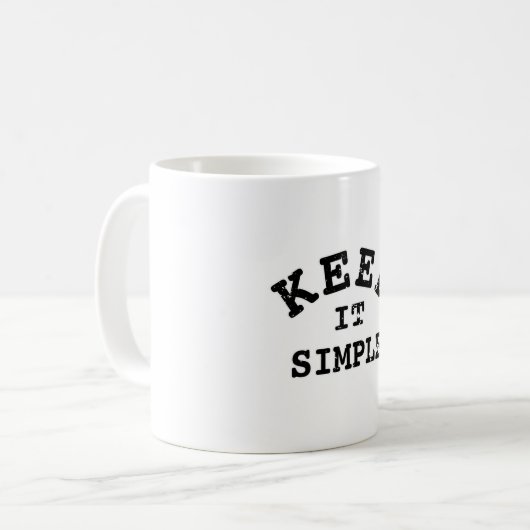 Mug Gardez-la simple typographie (Devant gauche)