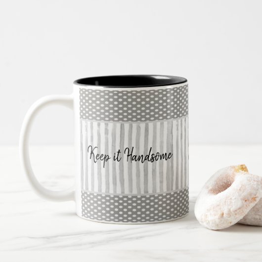 Mug Gardez-le beau Stripe Polkadot (Avec donut)