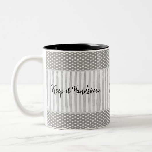 Mug Gardez-le beau Stripe Polkadot (Gauche)