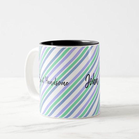 Mug Gardez-le beau vert pourpre bande (Devant gauche)