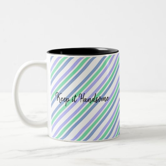 Mug Gardez-le beau vert pourpre bande (Gauche)