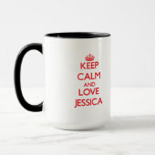 Mug Gardez le calme et aimez Jessica (Gauche)