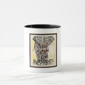 Mug Gardez le calme et aimez le café d'éléphants/tasse (Centre)