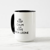 Mug Gardez le calme et aimez le Sierra Leone (Devant gauche)