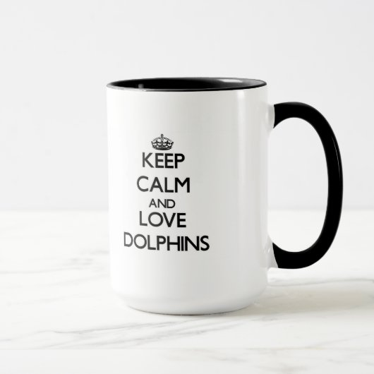 Mug Gardez le calme et aimez les dauphins (Droite)