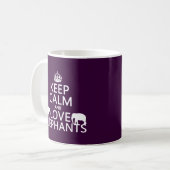 Mug Gardez le calme et aimez les éléphants (toute (Devant gauche)
