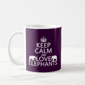 Mug Gardez le calme et aimez les éléphants (toute (Gauche)