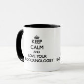 Mug Gardez le calme et aimez votre endocrinologue (Devant gauche)