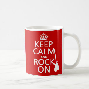 Mug Gardez le calme et basculez sur (guitare) (toute