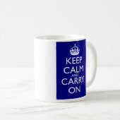 Mug Gardez le calme et continuez : Bleu marine (Devant droit)