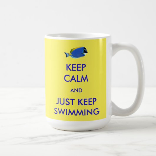 Mug Gardez le calme et continuez juste la natation (Droite)