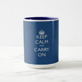 Mug Gardez le calme et continuez (le bleu) (Centre)