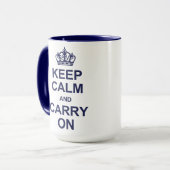 Mug Gardez le calme et continuez - le bleu marine (Devant gauche)