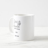Mug Gardez le calme et coupez sur (Devant gauche)