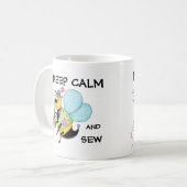 Mug Gardez le calme et coupez Whimsy Honey Bee Art (Devant gauche)