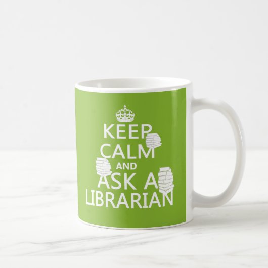 Mug Gardez le calme et demandez à un bibliothécaire (Droite)