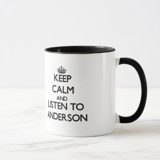 Mug Gardez le calme et écoutez Anderson