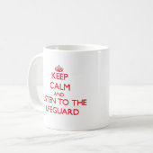 Mug Gardez le calme et écoutez le maître nageur (Devant gauche)