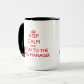 Mug Gardez le calme et écoutez le régisseur (Devant gauche)