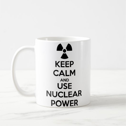 Mug Gardez le calme et employez l'énergie nucléaire (Gauche)