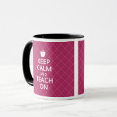 Mug Gardez le calme et Enseignez, Plaid rose (Devant gauche)