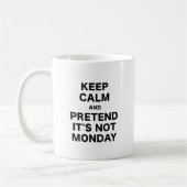 Mug Gardez le calme et feignez son pas lundi (Gauche)