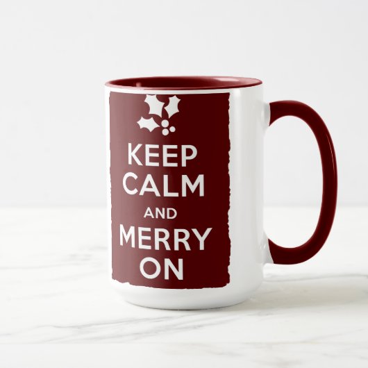 Mug Gardez le calme et joyeux dessus (Droite)