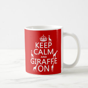 Mug Gardez le calme et la girafe sur (les couleurs de