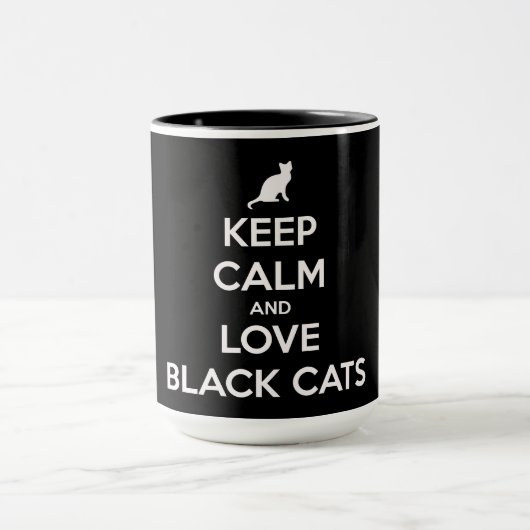 Mug Gardez le calme et l'amour Chats noirs (Centre)