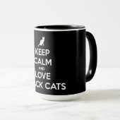 Mug Gardez le calme et l'amour Chats noirs (Devant droit)
