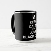 Mug Gardez le calme et l'amour Chats noirs (Devant gauche)