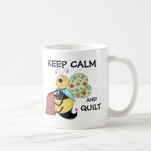 Mug Gardez le calme et l'art fantaisie d'abeille de (Droite)